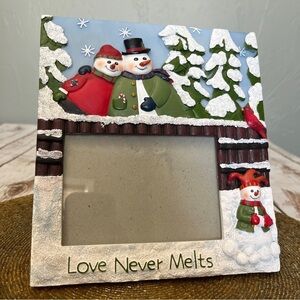 Love Never Melts Snowman Photo Picture Frame